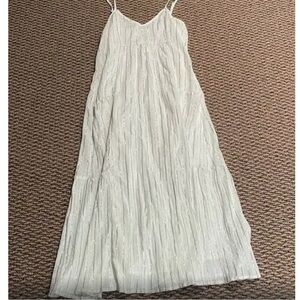 Aerie White Maxi Dress with Silver Details